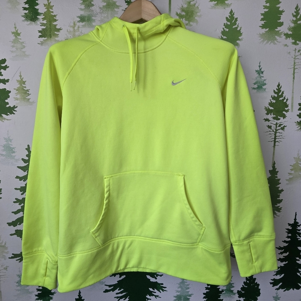 Nike Men’s Neon Yellow Therma-Fit  Hoodie Sweatshirt